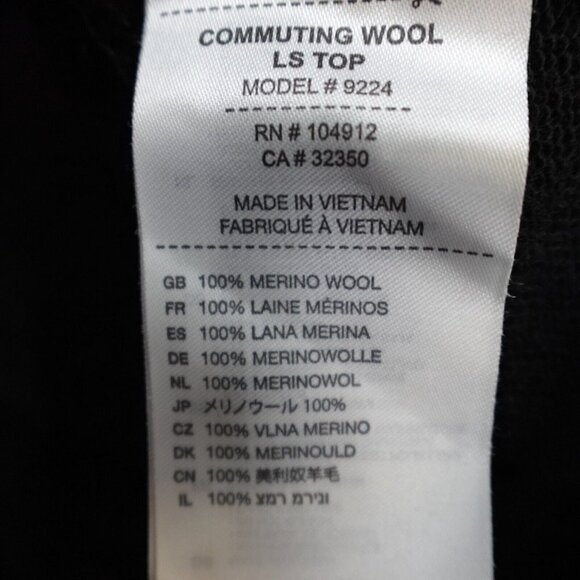 Bontrager Mens Sweater L Black Solid 1/4 Snap 100% Merino Wool Epaulets - Picture 2 of 9